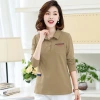 Primavera '19 nuevo estilo de mediana edad mamá vestido manga larga solapa camiseta temperamento commuter holgada moda algodón legging Specification image